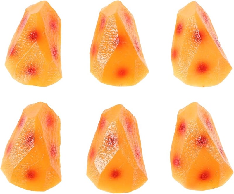 VICASKY 6pcs Realistic Fake Potato Chunks Kitchen Decor Props Brightly Colored - Image 1